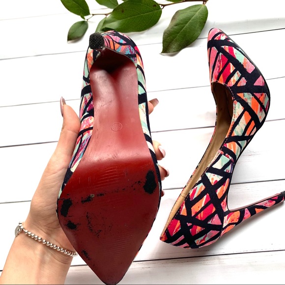 Colorful neon stiletto red bottoms shoes EU 39 - Picture 3 of 5